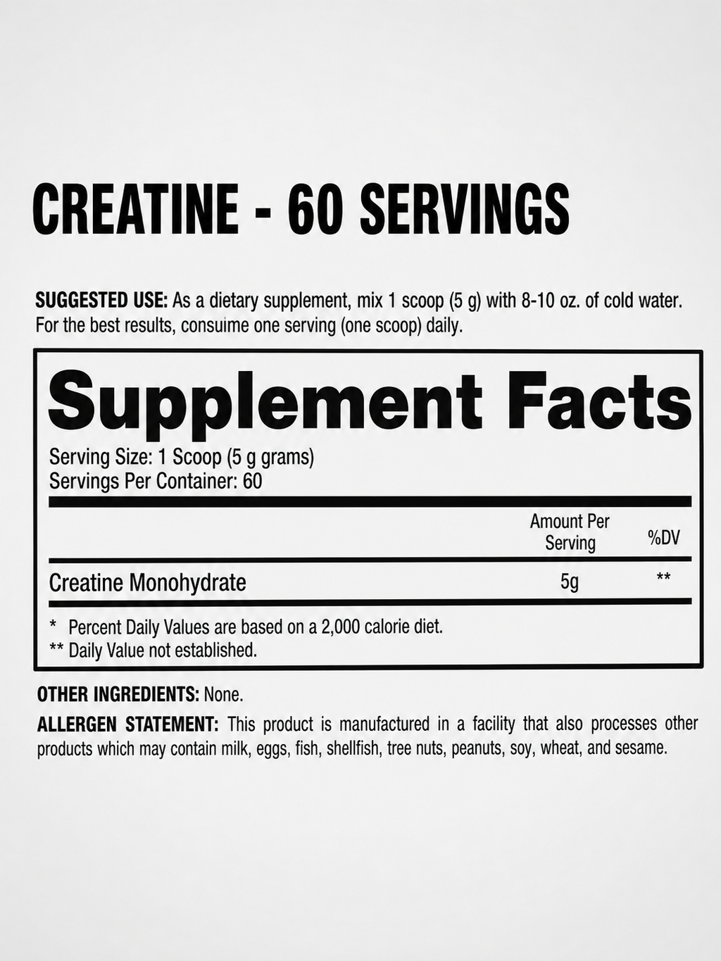 Creatina Monohidrato DRAGON PHARMA 60 servicios